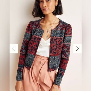 Dolan Red and Blue Patterned Cardigan